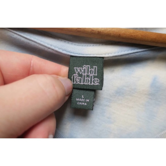 Wild Fable Pure Cotton Tie Dye Peplum V-Neck Short Sleeve Cropped Blouse - Picture 7 of 9